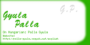 gyula palla business card